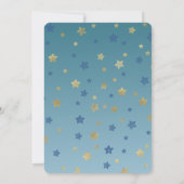 Invitation Blue Gold Stars Aqua Baby shower (Dos)