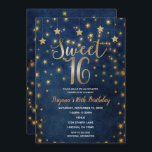 Invitation Blue & Gold Stars Celestial Sky Sweet 16 Party<br><div class="desc">Customisez les deux côtés comme vous voulez,  pour n'importe quel événement.</div>