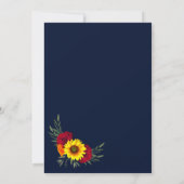 Invitation Blue Gold Sunflower Red Rose Engagement (Dos)