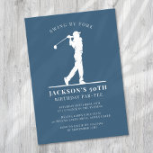 Invitation Blue Golf Birthday Par tee