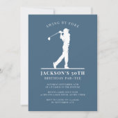 Invitation Blue Golf Birthday Par tee (Devant)