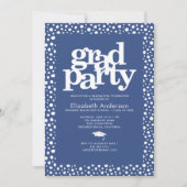 Invitation Blue grad party audacieuse typographie moderne sty (Devant)