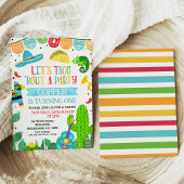 Invitation Blue Green Blue 'Bout A Party Fiesta 1er anniversa