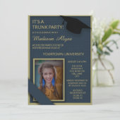 Invitation Blue Green College Dorm Douche Trunk Party Photo (Debout devant)