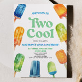 Invitation Blue Green Deux Cool Popsicle 2e fête d'anniversai