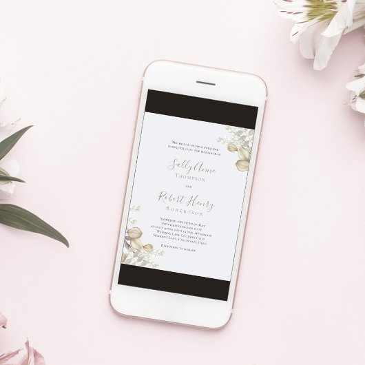 Invitation Blue Green Elegant Script Mariage