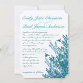 Invitation Blue Green Fleur sauvage Bumble Bee Wedding Invite (Devant)