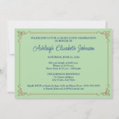 Invitation Blue, Green, Gold Class of 2026 Photo Graduation (Dos)