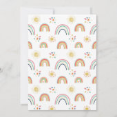 Invitation Blue Green Jaune arc-en-ciel mignon Baby shower fi (Dos)