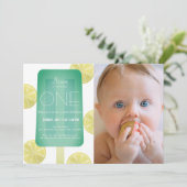 Invitation Blue Green Popsicle Boy Photo 1er anniversaire (Debout devant)