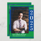 Invitation Blue Green School Color (Devant / Derrière)