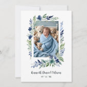 Invitation Blue & Green Shades Floral Frame Naming Ceremony (Devant)