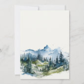 Invitation Blue Green Woods Mountain Paysage Mariage de croqu (Dos)