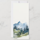Invitation Blue Green Woods Mountain Sketch Mariage Menu Card (Dos)