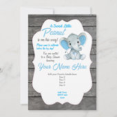 Invitation Blue Grey Elephant Editable (Devant)