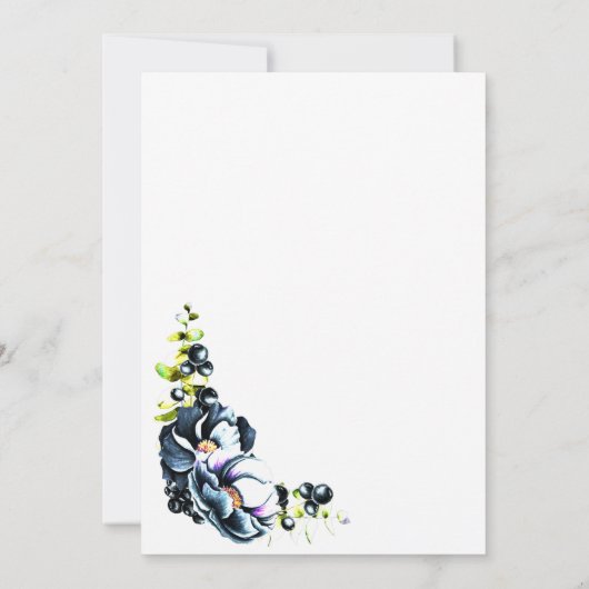 Invitation Blue Grey Floral Engagement Party (Dos)