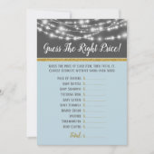 Invitation Blue Grey Lights Devinez Le Bon Baby shower De Pri (Devant)