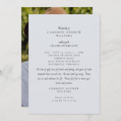 Invitation Blue Grey Photo Celebration of Life (Devant / Derrière)