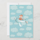 Invitation Blue Grey Plane Comment le temps passe 1er anniver (Dos)