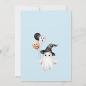 Invitation Blue Halloween Cute Éffrayant One Boy 1er Annivers (Dos)