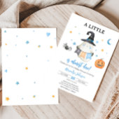 Invitation Blue Halloween Ghost Little Boo Baby shower