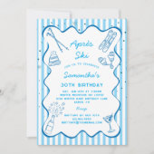Invitation Blue Hand Drawn Apres Ski Winter Birthday Party (Devant)