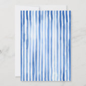 Invitation Blue hand drawn vintage stripes wedding (Dos)