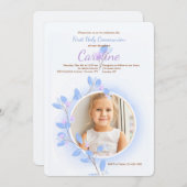 Invitation Blue Haze Photo Communion (Devant / Derrière)