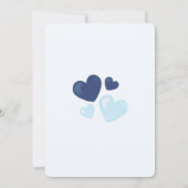 Invitation Blue Heart Valentines C'est un Baby shower garçon (Dos)