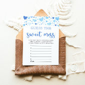 Invitation Blue Hearts Guess the Sweet Mess Baby shower Game