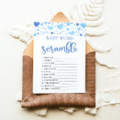 Invitation Blue Hearts Valentine Baby Word Scramble Jeu