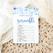 Invitation Blue Hearts Valentine Baby Word Scramble Jeu