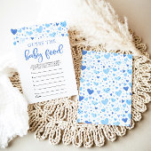 Invitation Blue Hearts Valentine Guess the Baby Food Game