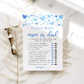 Invitation Blue Hearts Valentine Guess Who Maman ou Papa Jeu