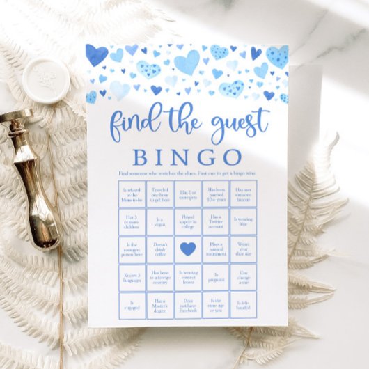 Invitation Blue Hearts Valentine Trouvez l'invité Jeu de Bing