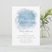 Invitation Blue Heaven a envoyé Baby shower nuageux (Debout devant)