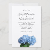 Invitation Blue Heaven Hydrangea Mariage Simple Décontracté (Devant)