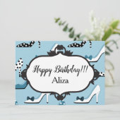 Invitation Blue High Heels 40e fête d'anniversaire (Debout devant)