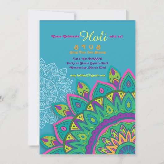 Invitation Blue Holi (Devant)