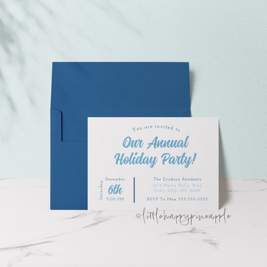 Invitation Blue Holiday Party