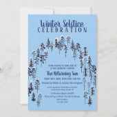 Invitation Blue Holiday Winter Solstice Forêt de Neige (Devant)