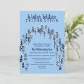 Invitation Blue Holiday Winter Solstice Forêt de Neige (Debout devant)