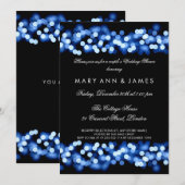 Invitation Blue Hollywood Glam, Wedding shower de Couple (Devant / Derrière)