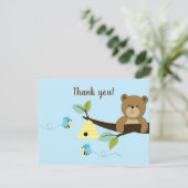 Invitation Blue Honey Bear Bumble Bee Bo Flat Merci notes (Debout devant)