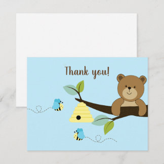 Invitation Blue Honey Bear Bumble Bee Bo Flat Merci notes