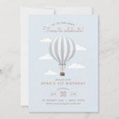 Invitation Blue Hot Air Balloon Boy Anniversaire (Devant)