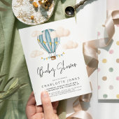 Invitation Blue Hot Air Balloon Boy Baby shower