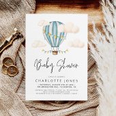 Invitation Blue Hot Air Balloon Boy Baby shower