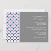 Invitation Blue Hot Pink Pattern (Devant)