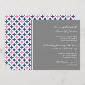 Invitation Blue Hot Pink Pattern (Devant / Derrière)